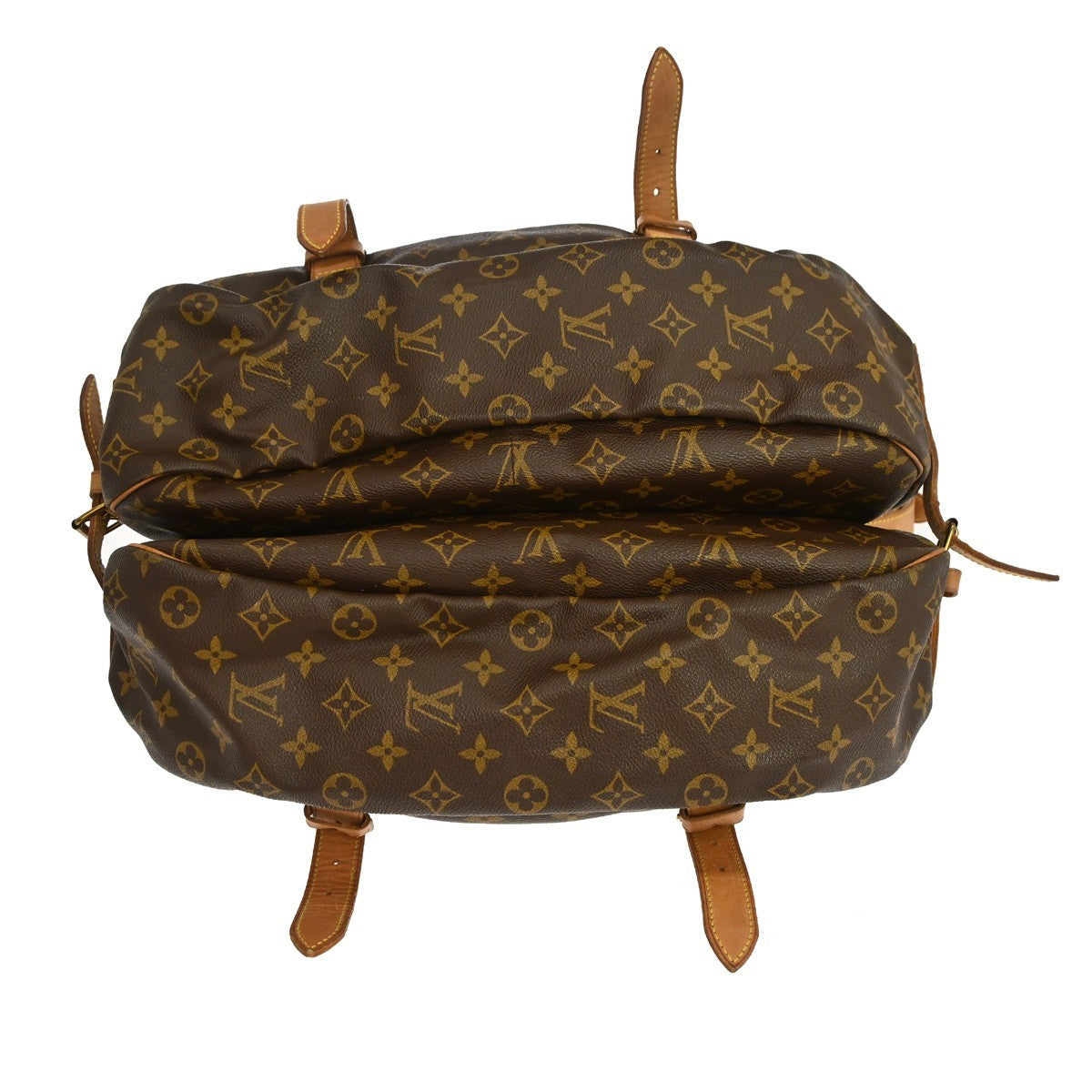 Louis Vuitton Saumur Handbag Monogram Canvas, Brown, Canvas, Shoulder Bag