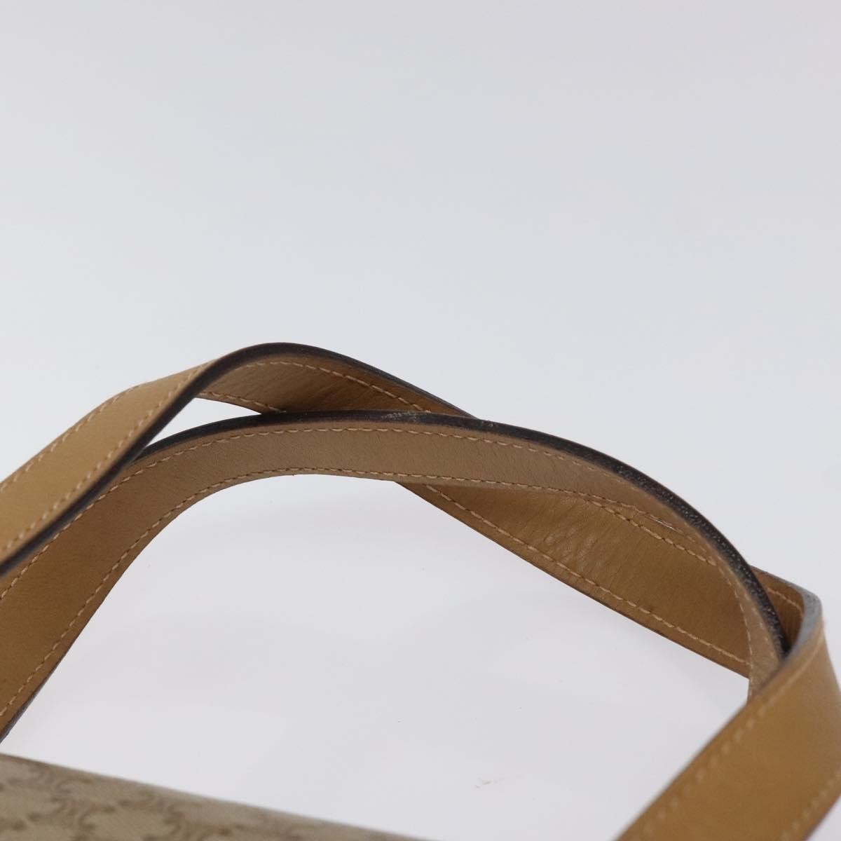 Celine Vintage Macadam Handbag Canvas, BEIGE, CANVAS, Handbag