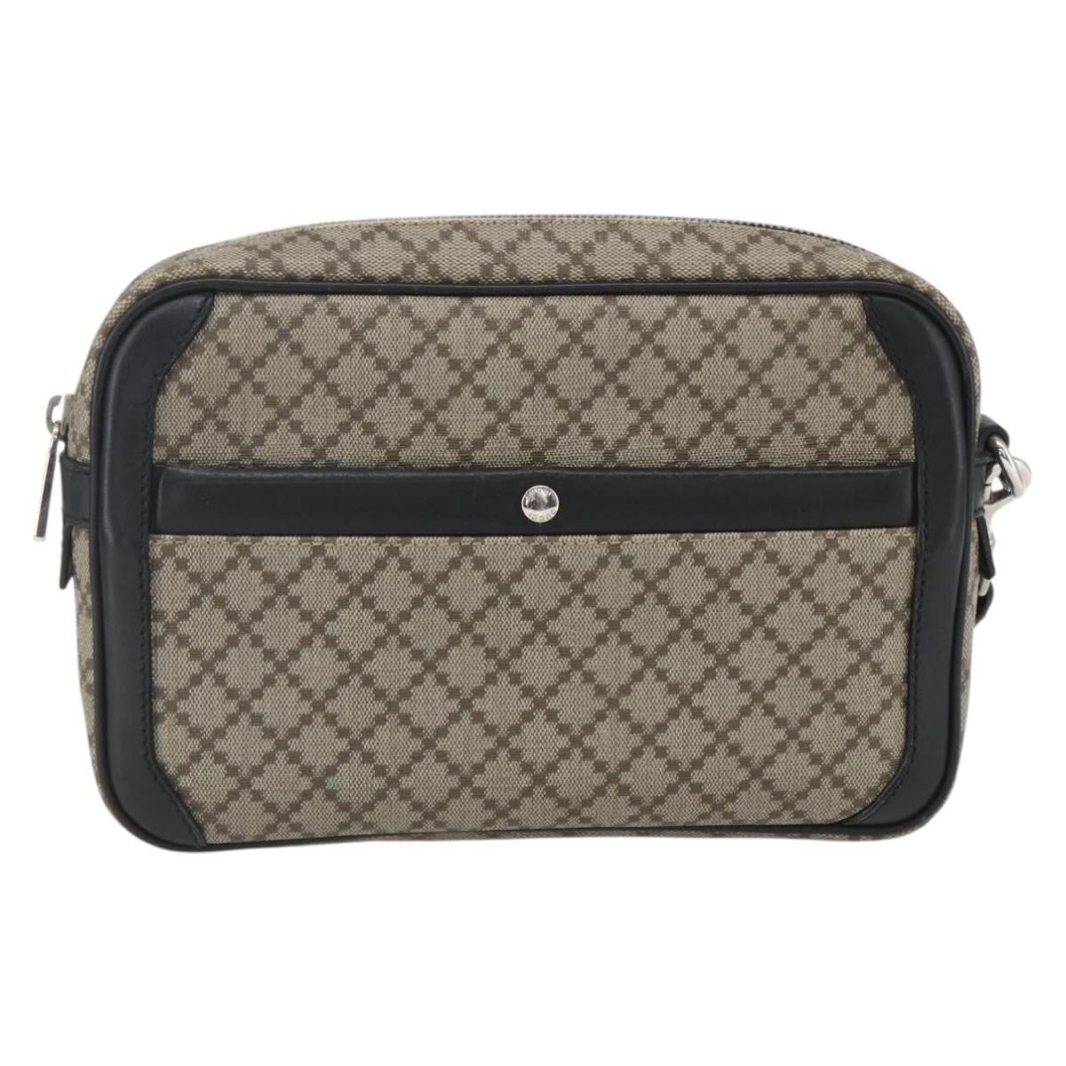 Gucci Wristlet Clutch Diamante Canvas, BEIGE, PVC, Clutche & pouche