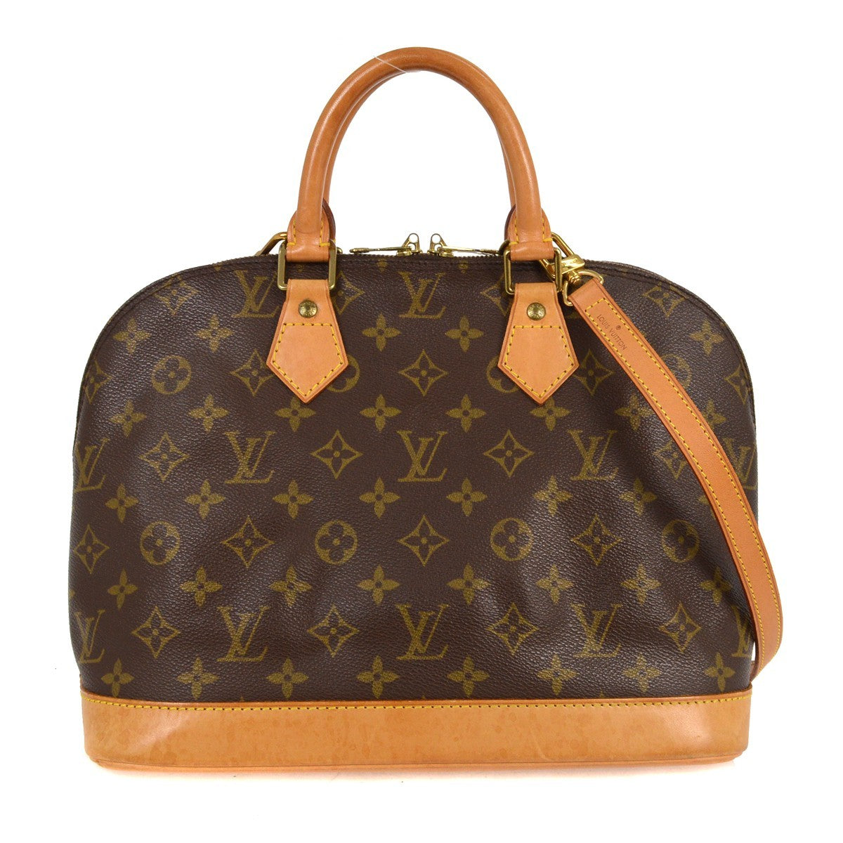 Louis Vuitton Alma Handbag Monogram Canvas, BROWN, CANVAS, Handbag