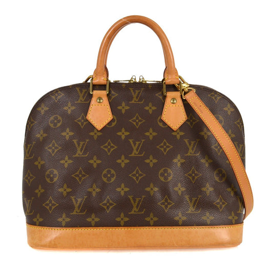 Louis Vuitton Alma Handbag Monogram Canvas, BROWN, CANVAS, Handbag