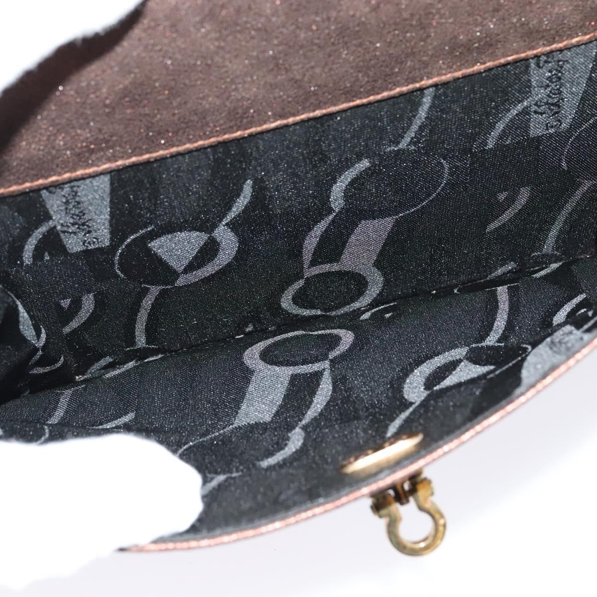 Salvatore Ferragamo Gancini Shoulder Bag Leather, BROWN, LEATHER, Shoulder bag