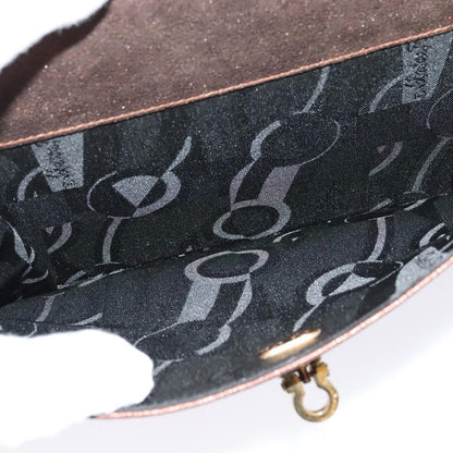 Salvatore Ferragamo Gancini Shoulder Bag Leather, BROWN, LEATHER, Shoulder bag