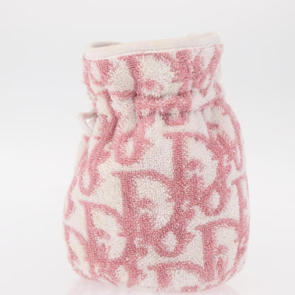 Christian Dior Vintage Trotter Pouch Pile, PINK, COTTON, Clutche & pouche