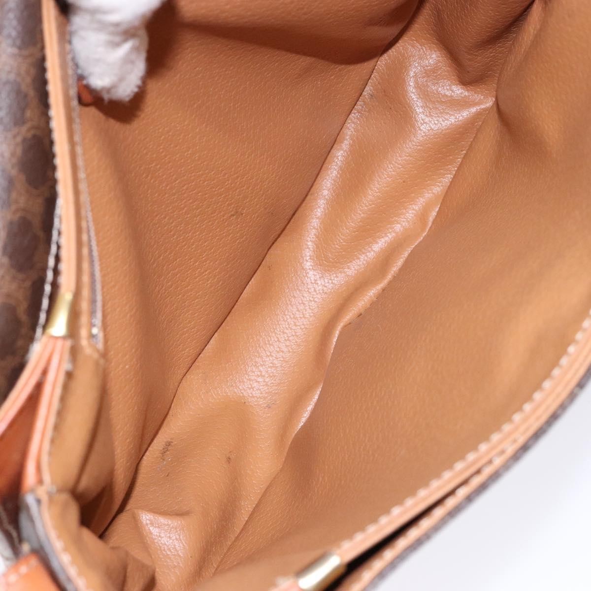 Celine Macadam Shoulder Bag PVC Leather, BROWN, CANVAS, Shoulder bag