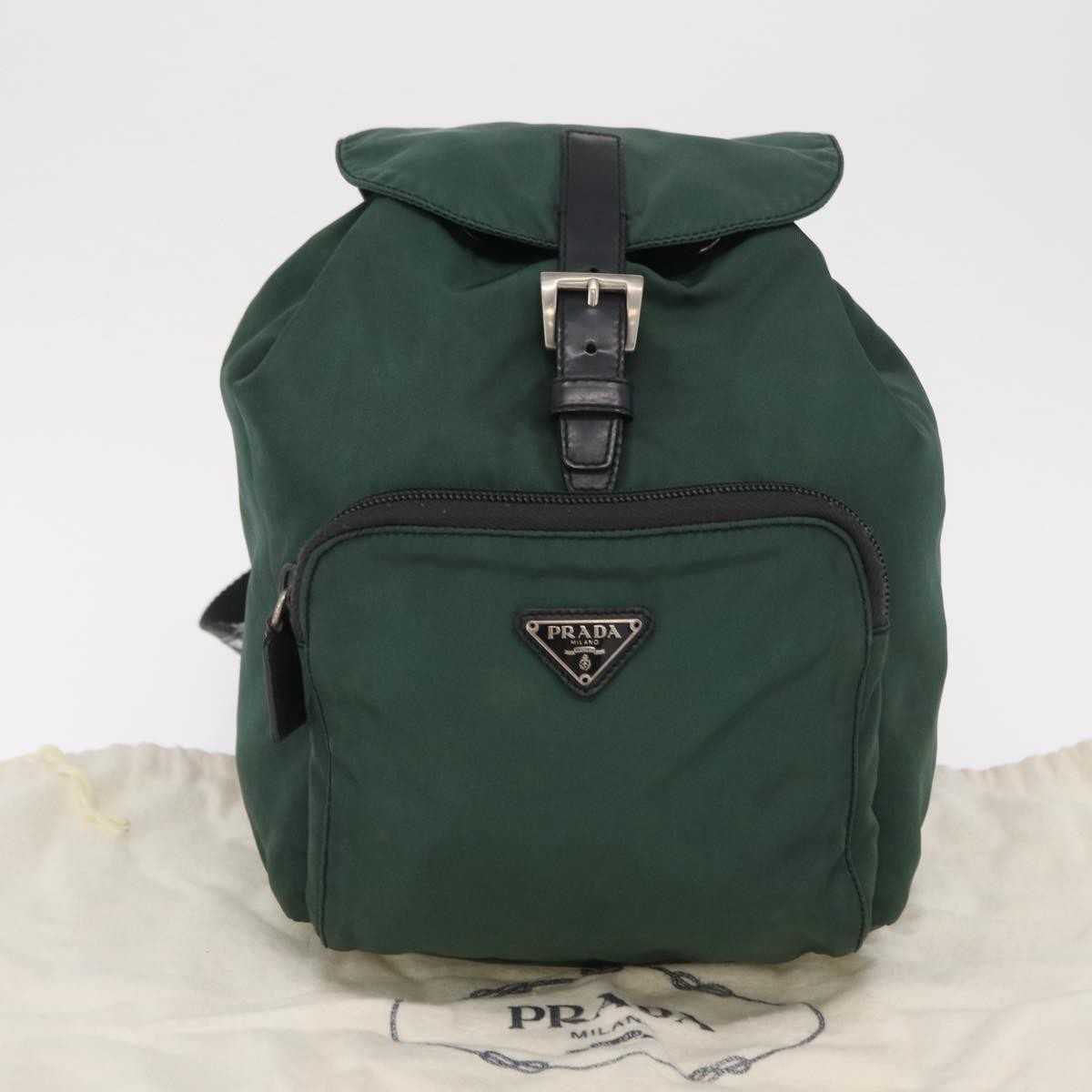 Prada Front Pocket Backpack Tessuto, GREEN, NYLON, Backpack