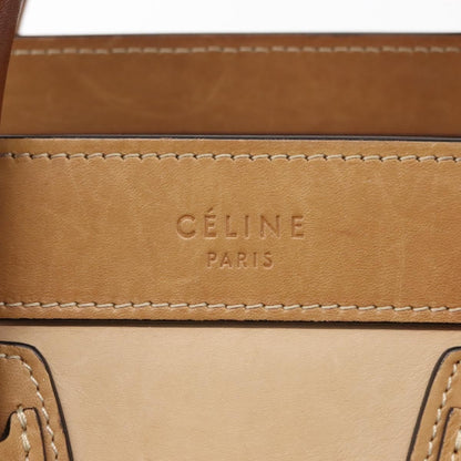 Celine Tricolor Luggage Bag Leather, BEIGE, LEATHER, Handbag
