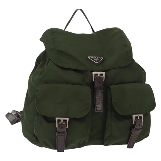Prada Double Front Pocket Backpack Tessuto, KHAKI, NYLON, Backpack