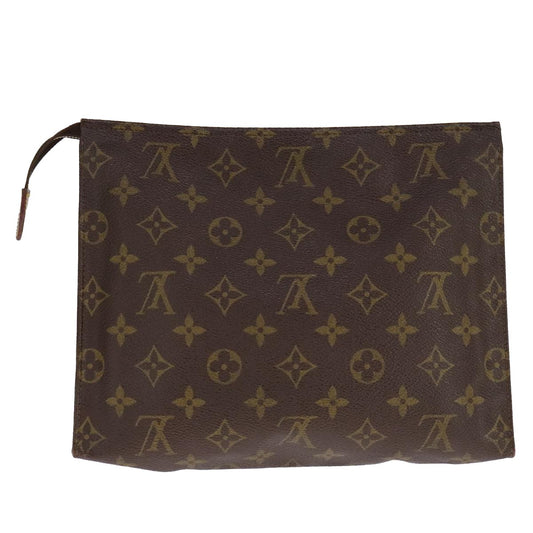Louis Vuitton Pochette Voyage Monogram Eclipse Canvas, BROWN, CANVAS, Clutche & pouche