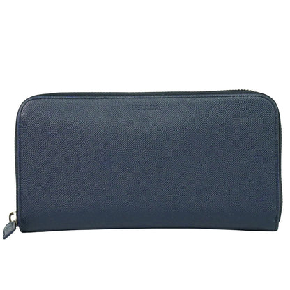 Prada Saffiano Wallet Leather, NAVY, LEATHER, Wallets