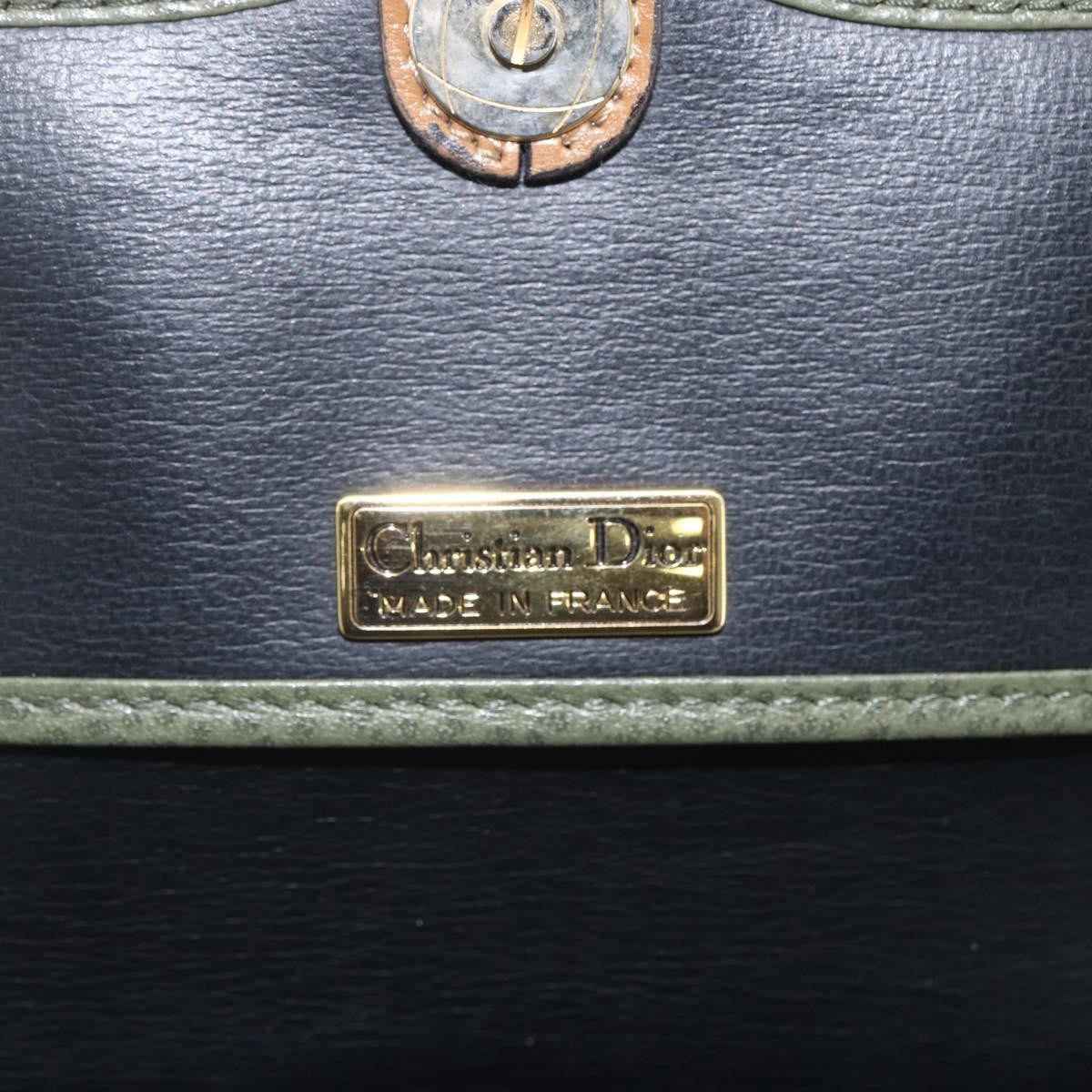 Christian Dior Vintage CD Flap Shoulder Bag Leather, KHAKI, LEATHER, Shoulder bag
