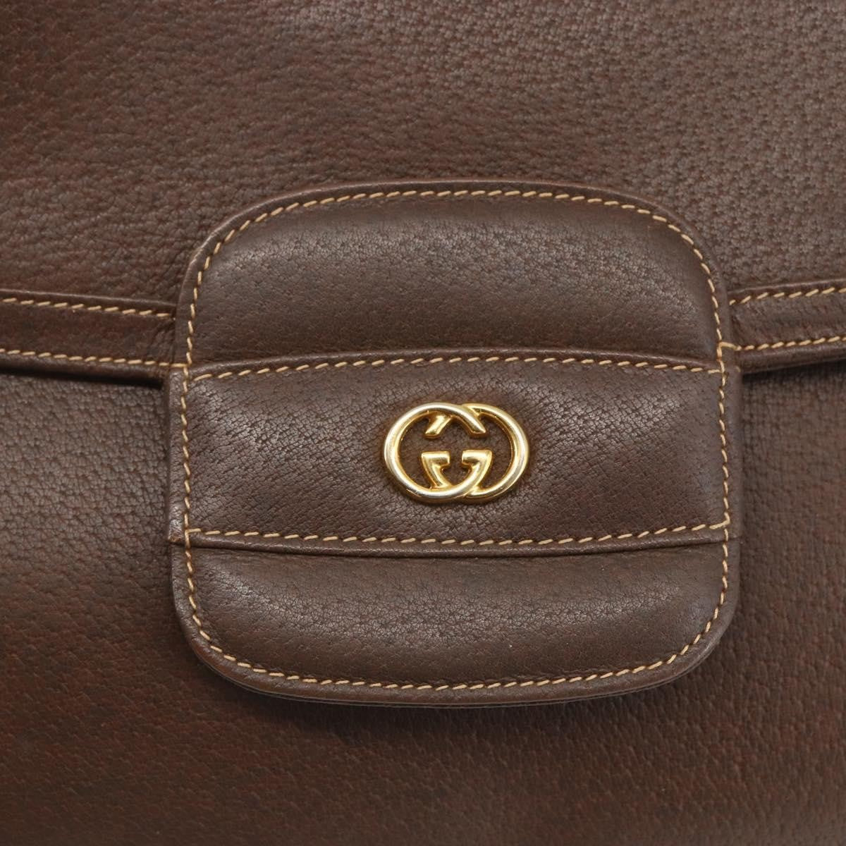 Gucci Vintage Shoulder Bag Leather, BROWN, LEATHER, Shoulder bag