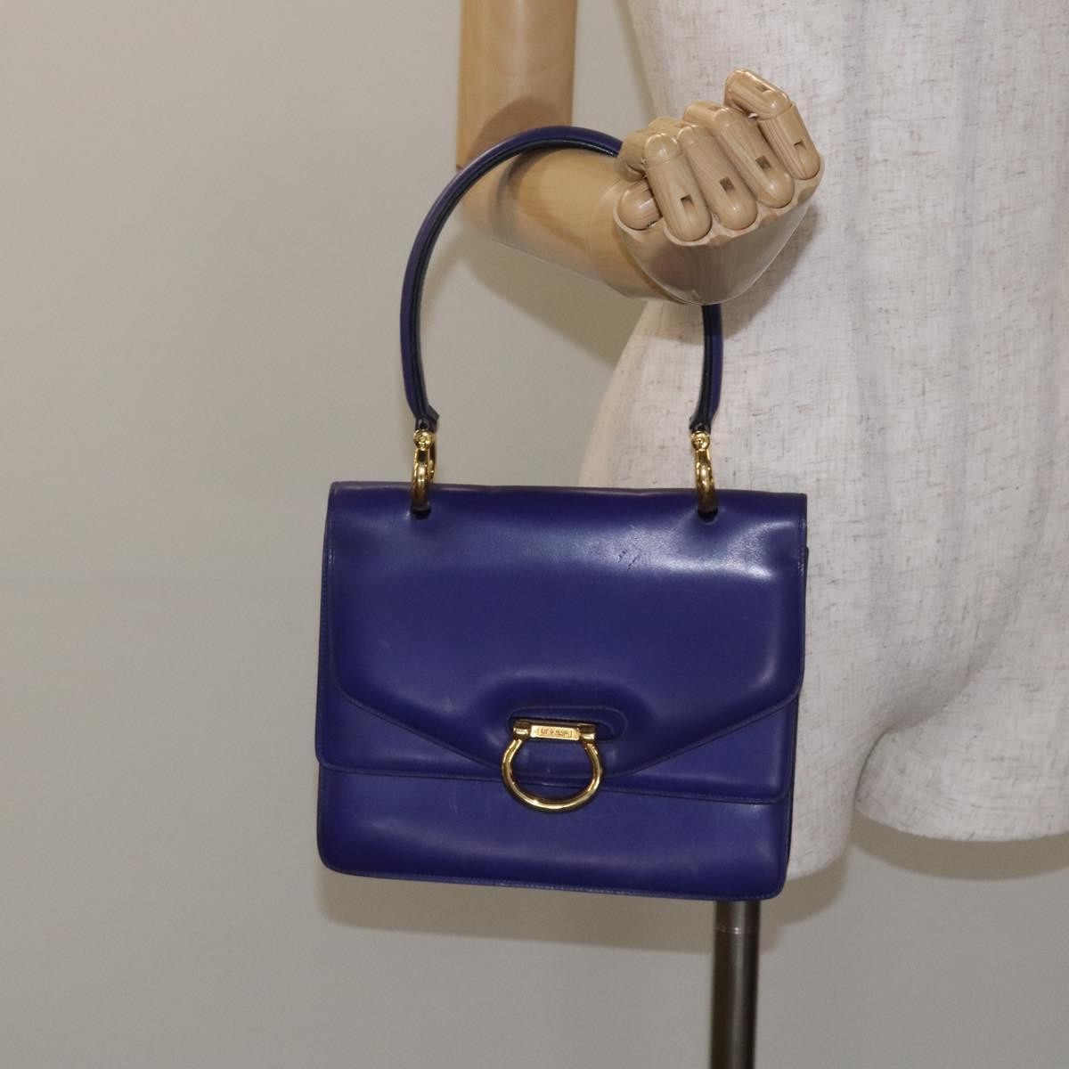 Celine Gancini Handbag Leather, PURPLE, LEATHER, Handbag