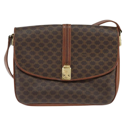 Celine Macadam Shoulder Bag PVC Leather, BROWN, PVC, Shoulder bag