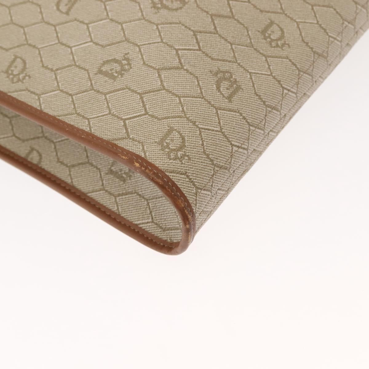 Christian Dior Vintage Honeycomb Handbag Canvas Leather, BEIGE, CANVAS, Handbag