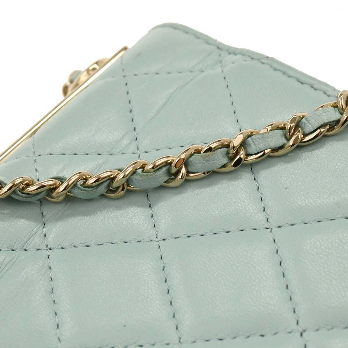 Chanel Trendy CC Clutch with Chain Quilted Lambskin, BLUE, LEATHER, Shoulder bag