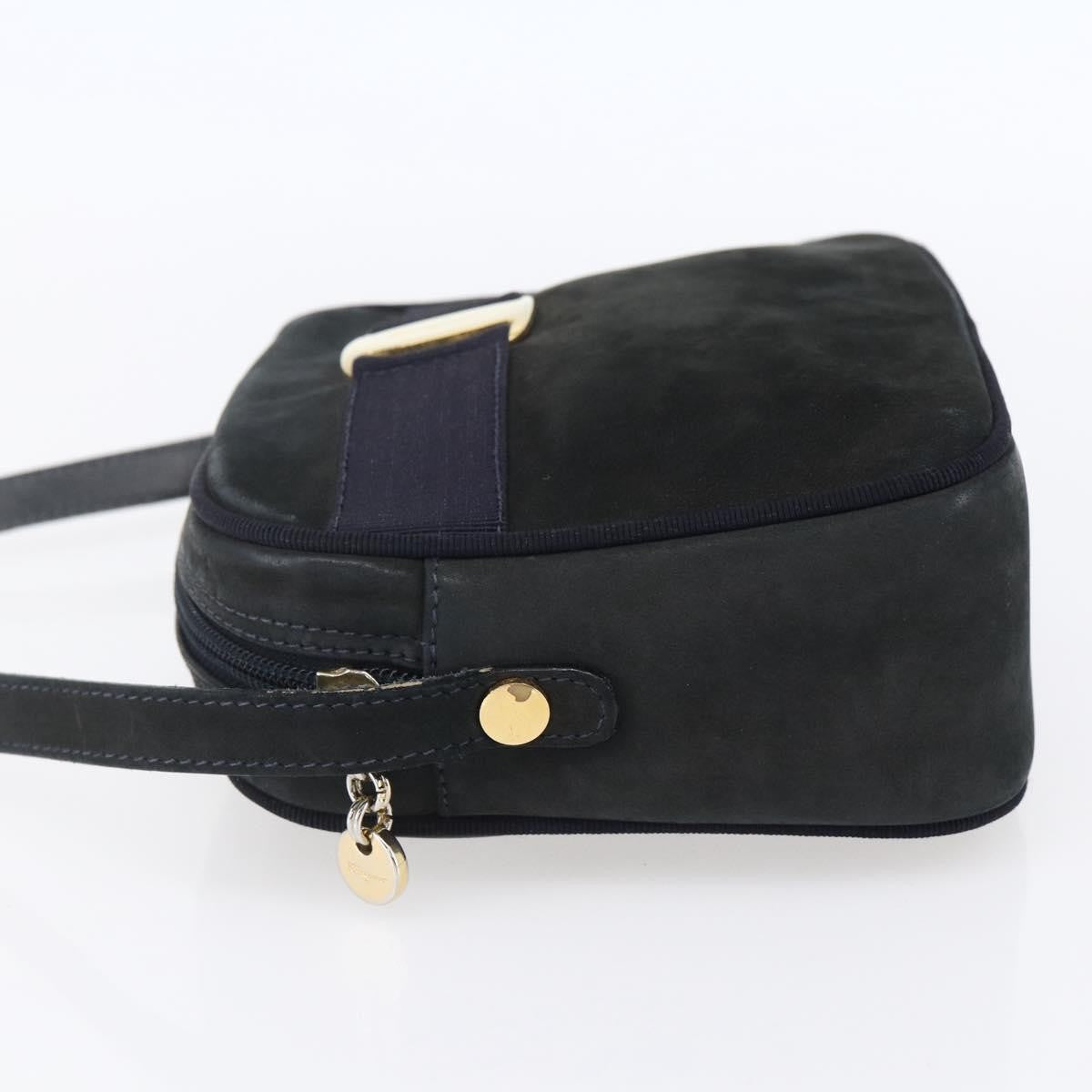 Salvatore Ferragamo Vala Shoulder Bag Suede, NAVY, SUEDE, Shoulder bag