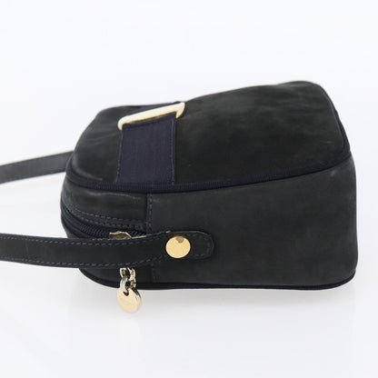 Salvatore Ferragamo Vala Shoulder Bag Suede, NAVY, SUEDE, Shoulder bag
