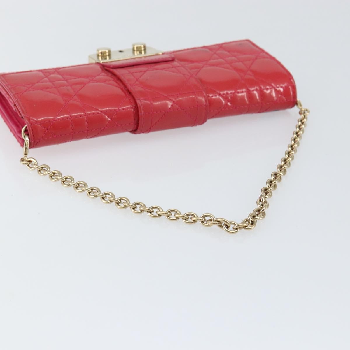 Christian Dior New Lock Pouch Cannage Quilt Patent, PINK, PATENT_LEATHER, Clutche & pouche