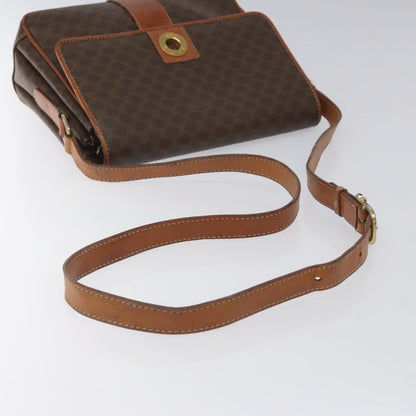 Celine Vintage Macadam Shoulder Bag Canvas and Leather, BROWN, CANVAS, Shoulder bag