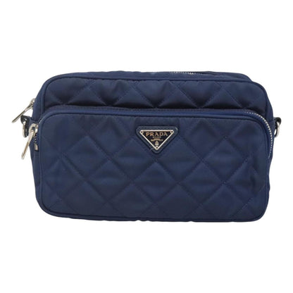 Prada Front Pocket Camera Bag Quilted Tessuto, BLUE, NYLON, Shoulder bag