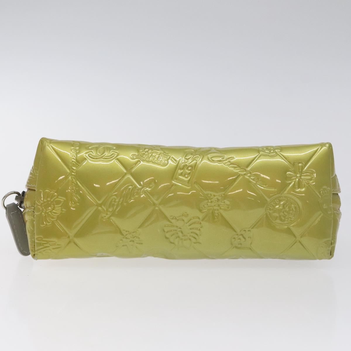 Chanel Vintage Clutch Pleated Leather, GOLD, PATENT_LEATHER, Clutche & pouche