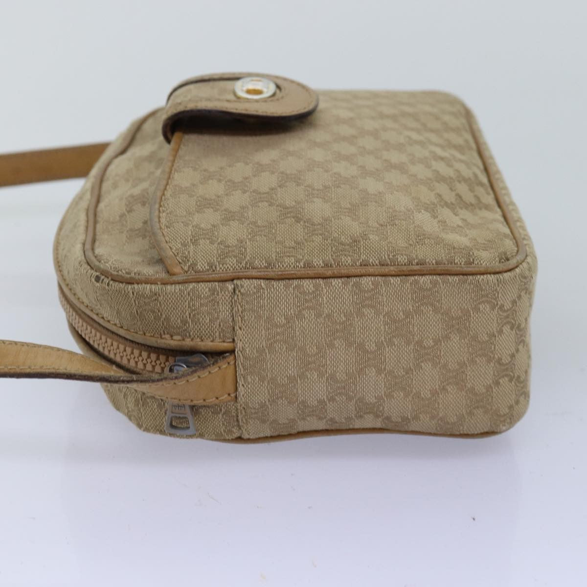 Celine Macadam Shoulder Bag Canvas, BEIGE, CANVAS, Shoulder bag