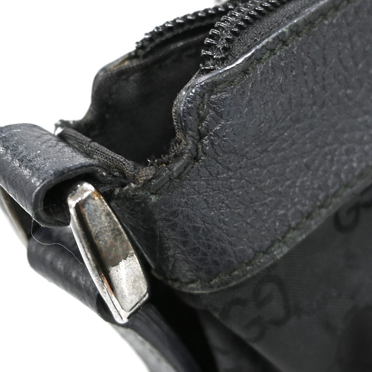 Gucci D Ring Messenger Bag GG Canvas, BLACK, CANVAS, Shoulder bag