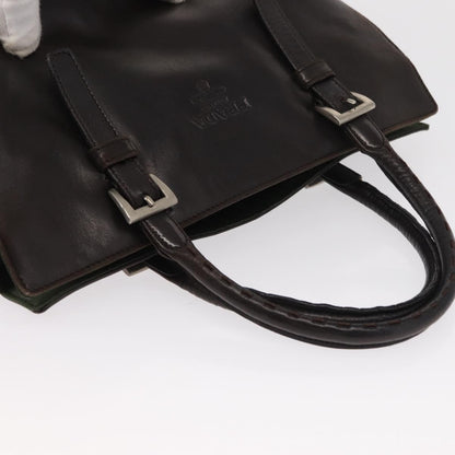 Prada Vintage Tote Tessuto with Leather, BROWN, NYLON, Tote bag