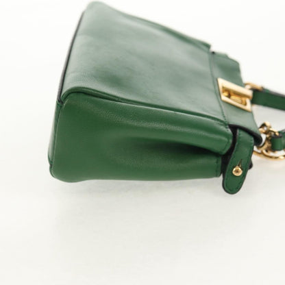 Fendi Peekaboo Bag Leather, GREEN, LEATHER, Handbag