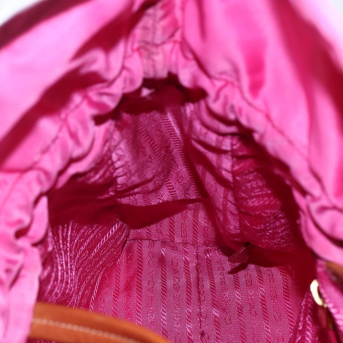 Prada Logo Drawstring Tote Tessuto, PINK, NYLON, Tote bag