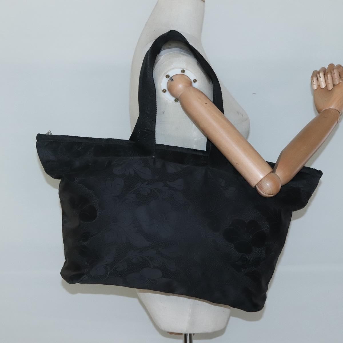 Versace Vintage Tote Nylon, BLACK, NYLON, Tote bag