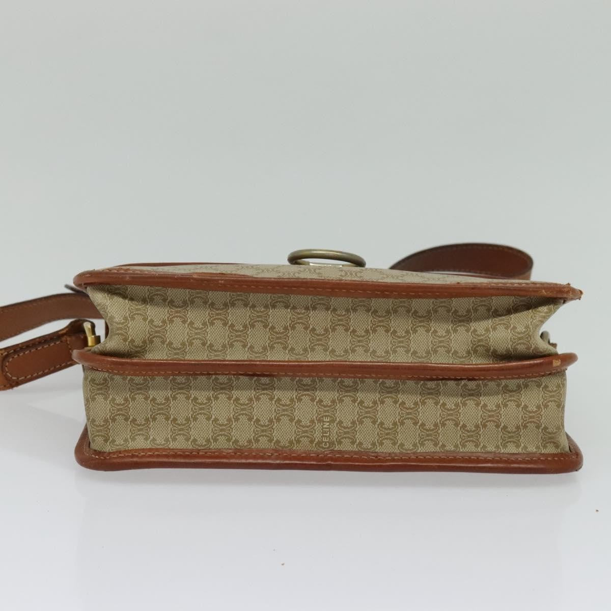 Celine Macadam Shoulder Bag PVC Leather, BEIGE, CANVAS, Shoulder bag