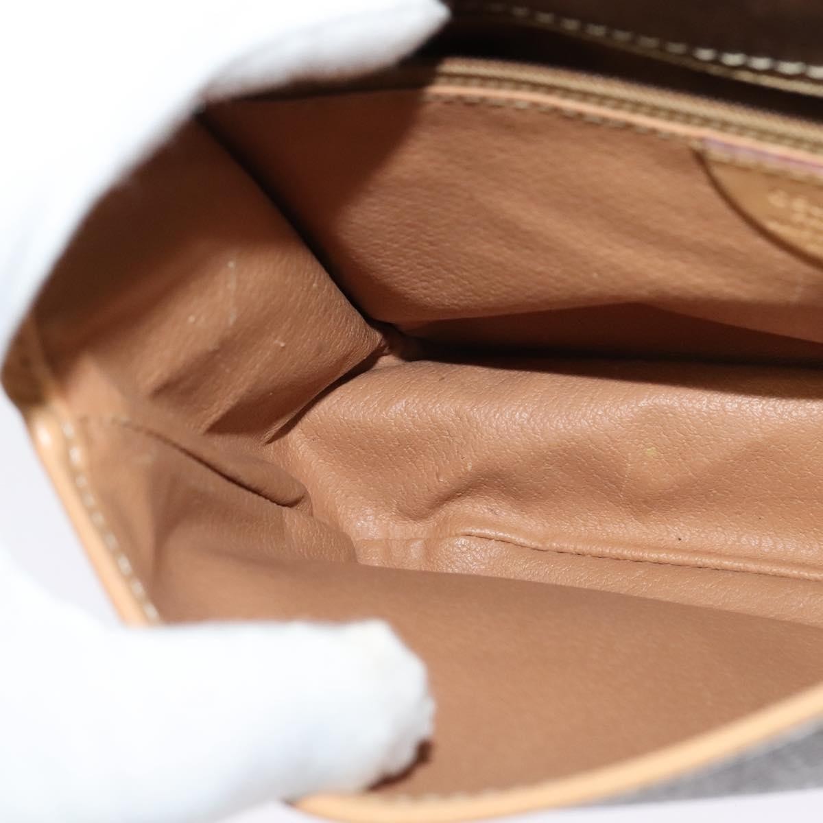 Celine Macadam Shoulder Bag PVC Leather, BROWN, CANVAS, Shoulder bag