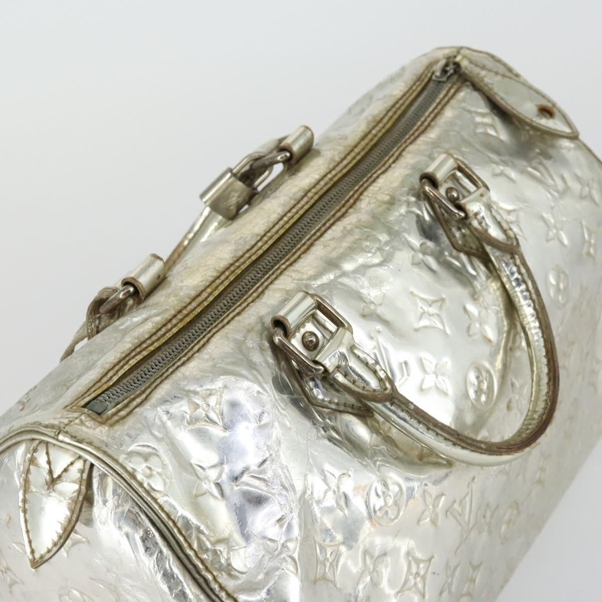 Louis Vuitton Speedy Handbag Monogram Vernis, SILVER, PATENT_LEATHER, Handbag