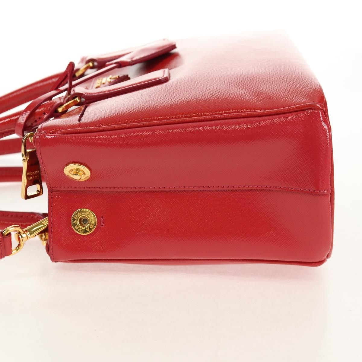 Prada Galleria Double Zip Tote Vernice Saffiano Leather, RED, LEATHER, Handbag