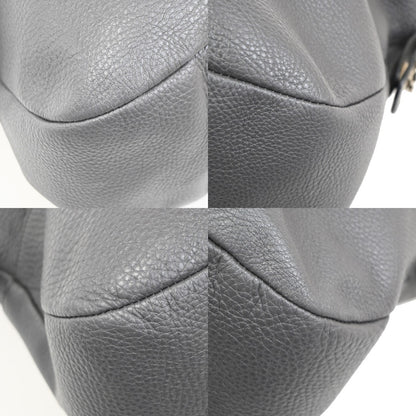 Salvatore Ferragamo Gancini handbag Leather, GRAY, LEATHER, Handbag