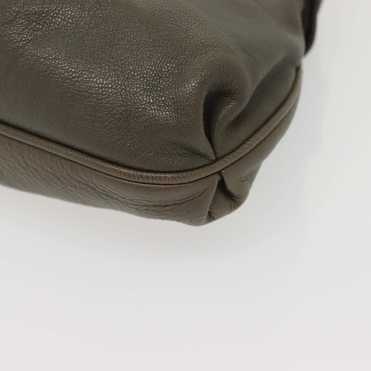 Salvatore Ferragamo Gancini Shoulder Bag Leather, GRAY, LEATHER, Shoulder bag