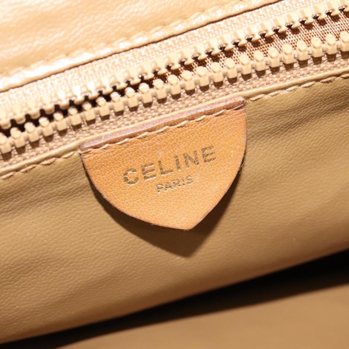 Celine Vintage Macadam Handbag Canvas, BEIGE, CANVAS, Handbag