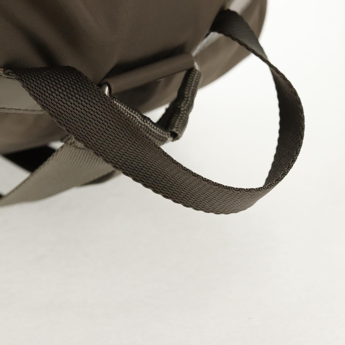 Prada Vela Double Front Pocket Backpack Tessuto with Saffiano Leather, GRAY, NYLON, Backpack