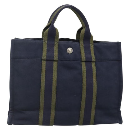 Hermes Fourre Tout Tote Canvas, SILVER, CANVAS, Tote bag