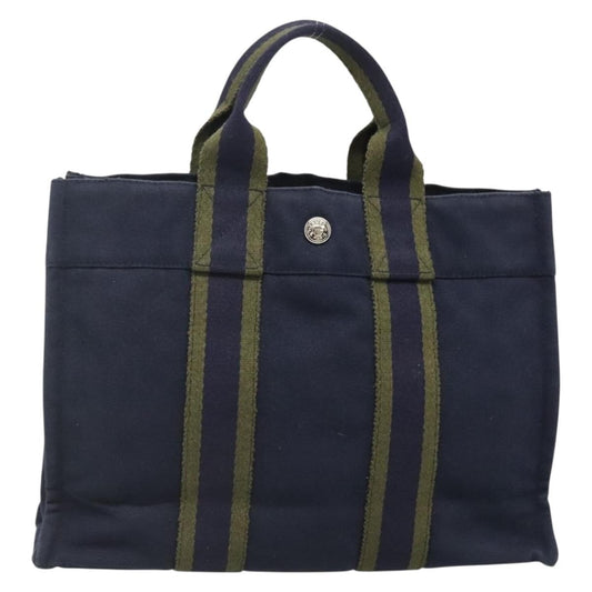 Hermes Fourre Tout Tote Canvas, SILVER, CANVAS, Tote bag