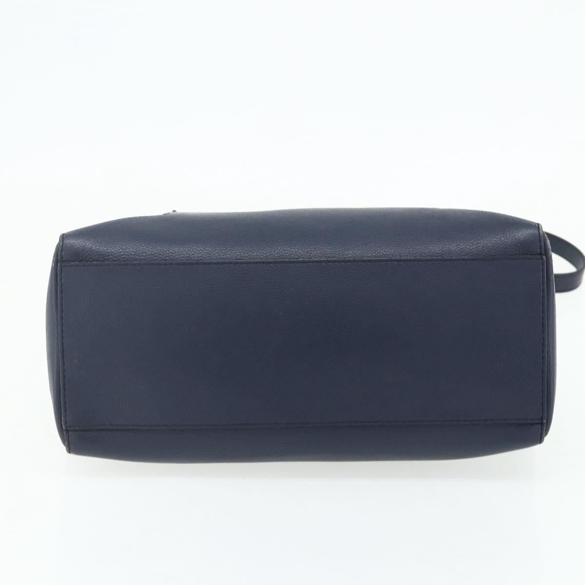 Bally Vintage Handbag Leather, Navy, Leather, Handbag