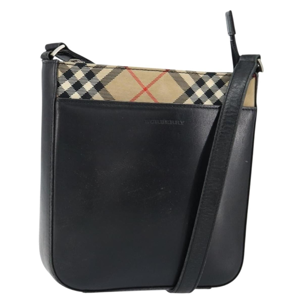 Burberry Nova check Shoulder bag Canvas, BEIGE, LEATHER, Shoulder bag