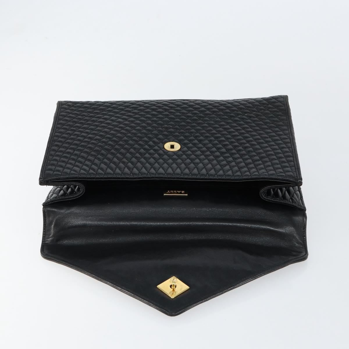 Bally Vintage Handbag Quilted Leather, BLACK, LEATHER, Handbag