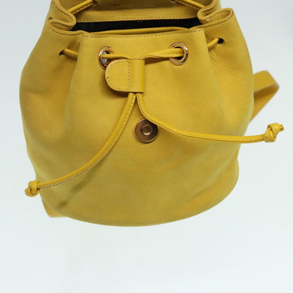 Salvatore Ferragamo Gancini Flap Drawstring Backpack Suede, YELLOW, SUEDE, Backpack
