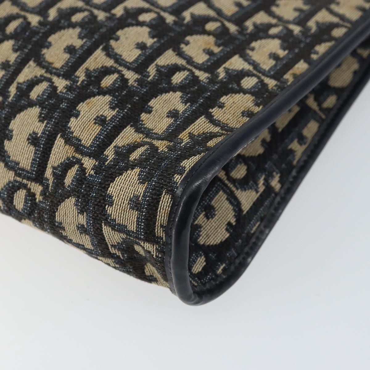 Christian Dior Vintage Trotter Shoulder Bag Canvas, NAVY, CANVAS, Shoulder bag