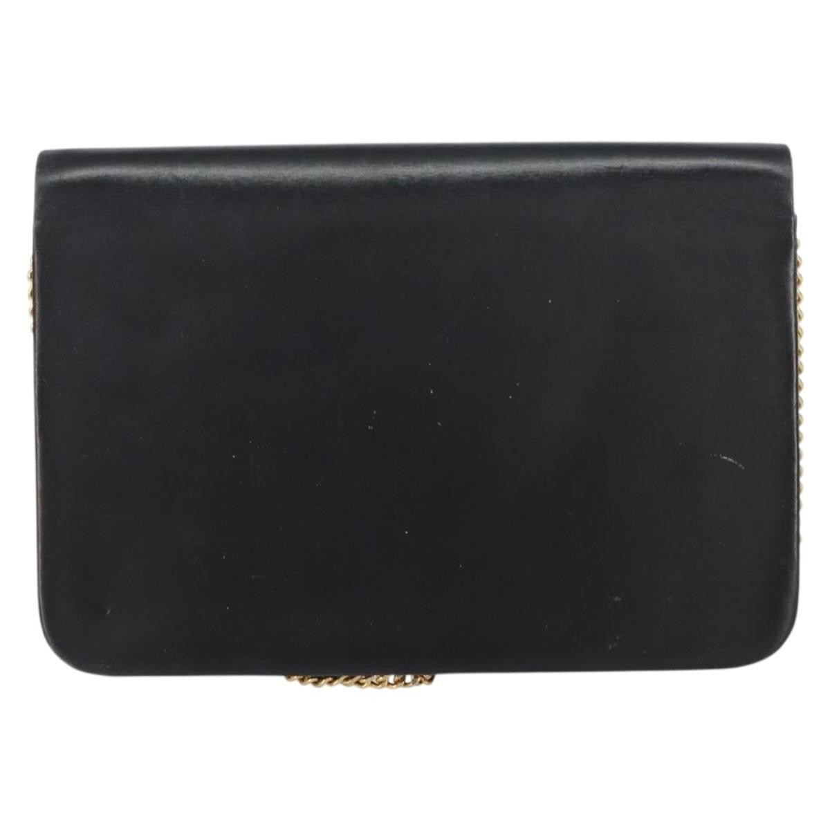 Christian Dior Vintage Chain Flap Shoulder Bag Leather, BLACK, LEATHER, Shoulder bag