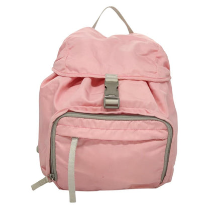 Prada Single Buckle Pocket Backpack Tessuto, PINK, NYLON, Backpack