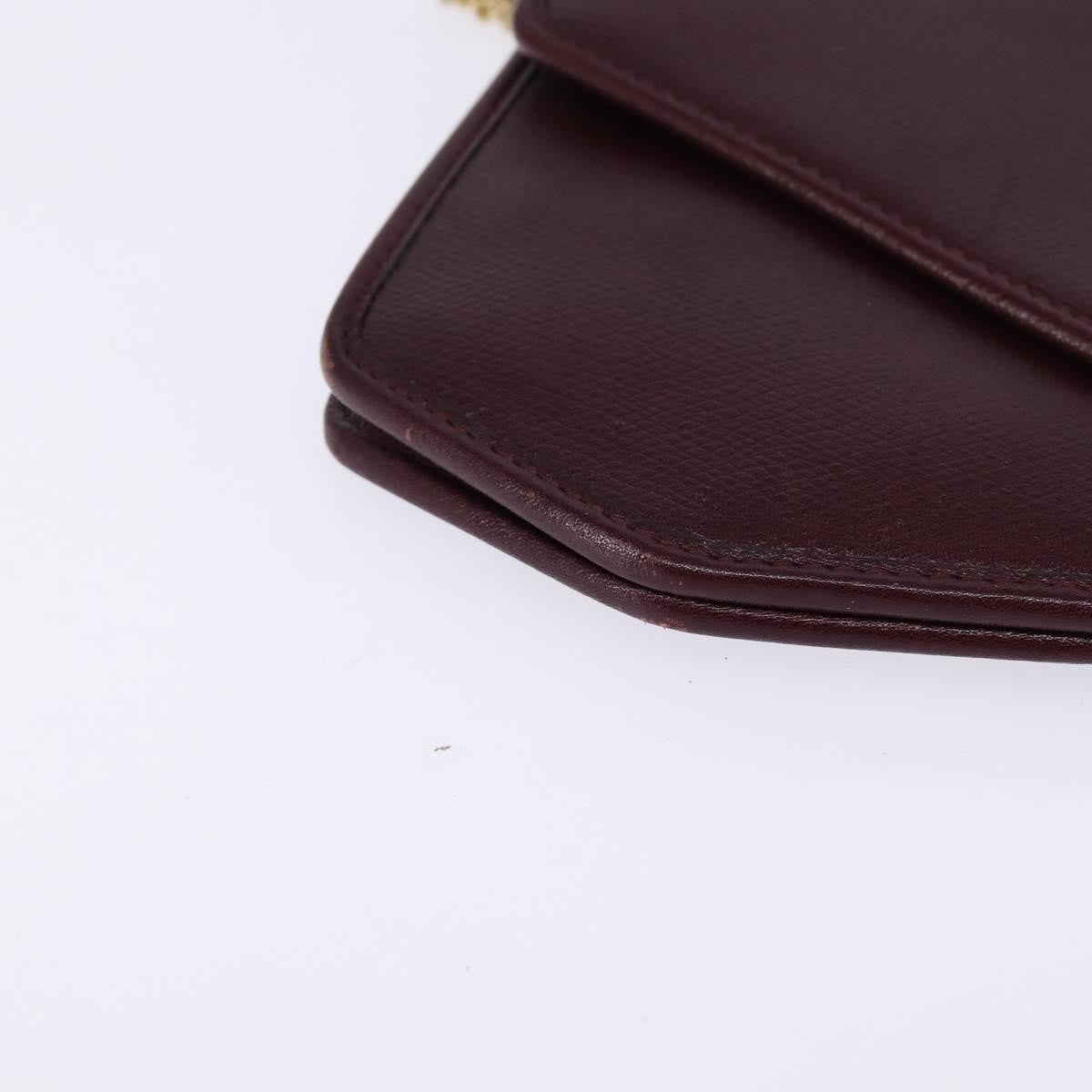 Christian Dior Flap chain Shoulder bag Leather, BURGUNDY, LEATHER, Shoulder bag